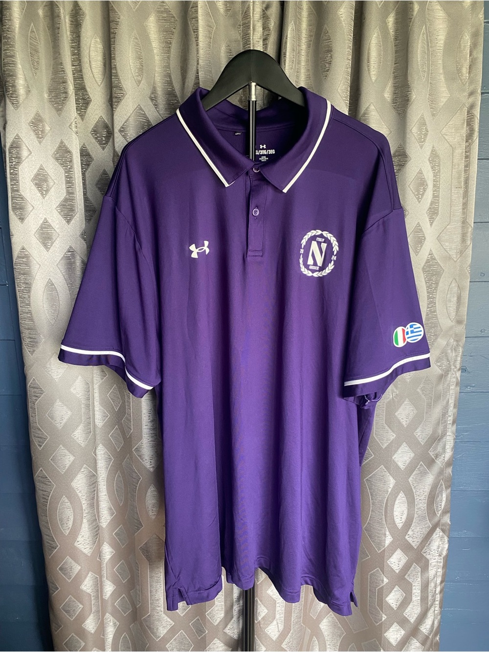 Under Armour Northwestern Wildcats Team Issued Polo Men’s 3XL Italy Greece Trip